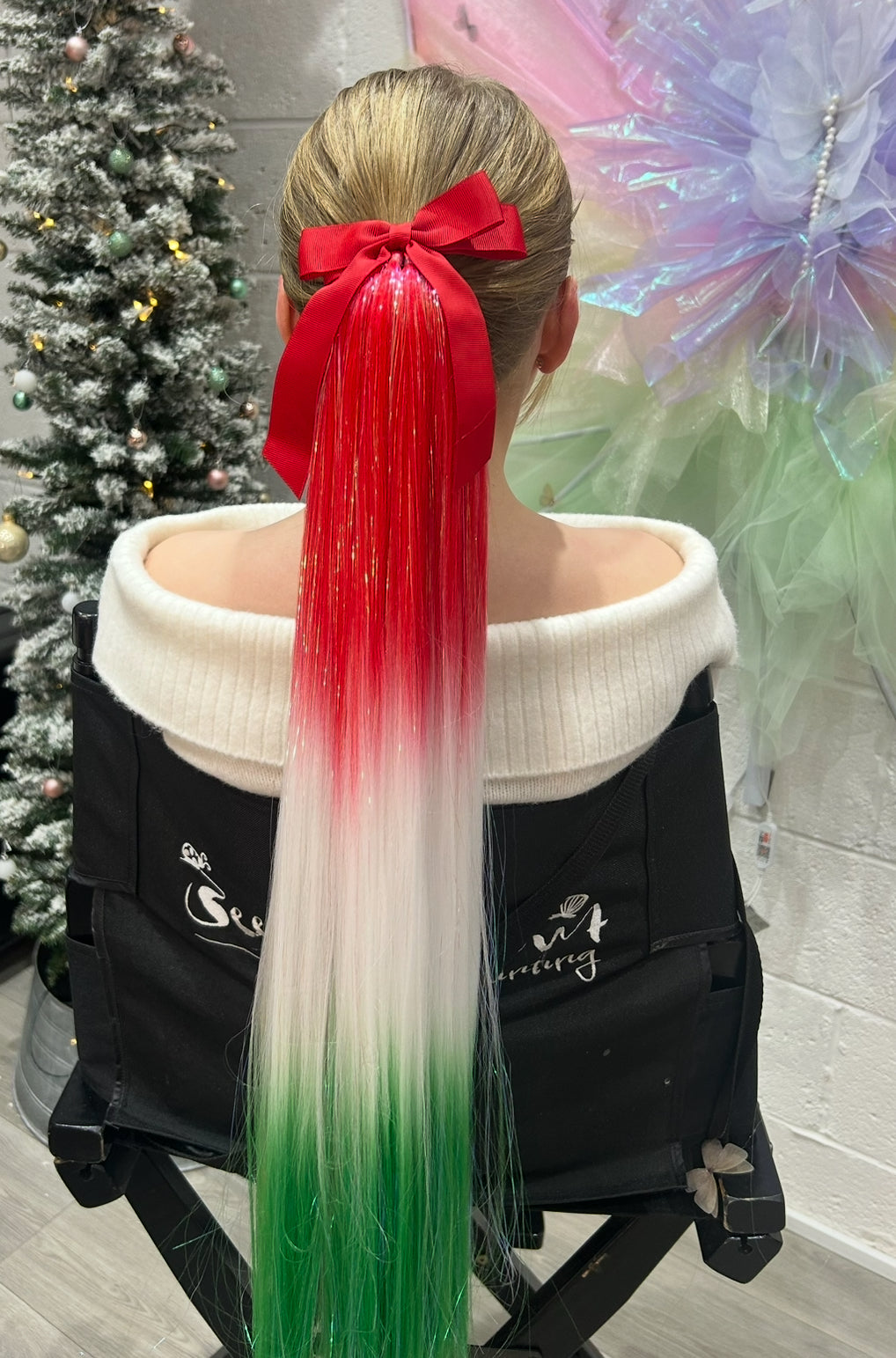 Christmas Candy Cane 24" Ponytail