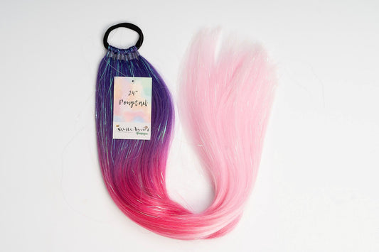 Plum Sparkle 24" Straight Ponytail